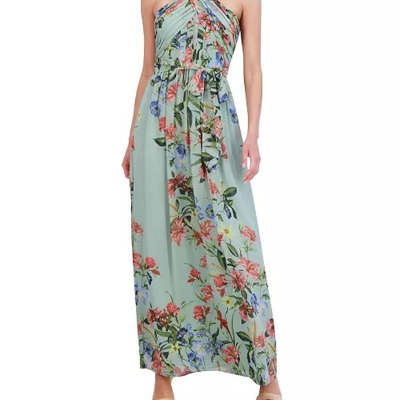 Eliza J Dresses & Skirts - Eliza J Chic Floral Mint Green Halter Maxi Dress Sz 14 NWT